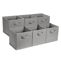 Caixas de armazenamento: tecido dobrável Amazon Basics, 13x13x13cm, cinza