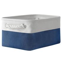 Caixas de armazenamento TheWarmHome 30x20x13 cm, 1 pacote de tecido branco e azul jeans Caixas de armazenamento TheWarmHome 30x20x13 cm, 1 pacote de tecido branco e azul jeans