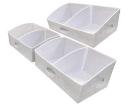 Caixas de armazenamento UNAMAX Trapezoid Large, 3 pacotes, tecido cinza
