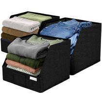 Caixas de armazenamento VIVIDECOR Trapezoid 12x12x10cm, tecido preto, pacote com 3
