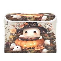 Caixas de armazenamento xigua Ghost Wearing Witch Hat 40L com tampa e alça