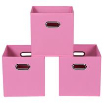 Caixas de armazenamento Yunkeeper Fabric Cube Organizer 11x11x11cm - rosa Caixas de armazenamento Yunkeeper Fabric Cube Organizer 11x11x11cm - rosa