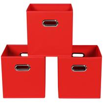 Caixas de armazenamento Yunkeeper Fabric Cube Organizer 11x11x11cm - Vermelho Caixas de armazenamento Yunkeeper Fabric Cube Organizer 11x11x11cm - Vermelho