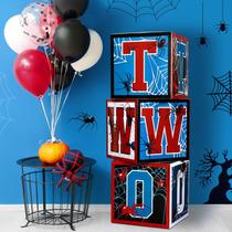 Caixas de balão Spider, decorações de festa de segundo aniversário x3