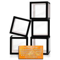 Caixas de balões Ledido pretas transparentes com 78 letras, 5 unidades Caixas de balões Ledido pretas transparentes com 78 letras, 5 unidades