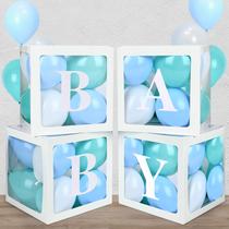 Caixas de balões TILBLKUP Baby Blocks com 4 letras e 40 balões Caixas de balões TILBLKUP Baby Blocks com 4 letras e 40 balões