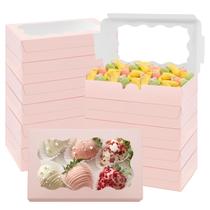 Caixas de biscoitos Jyongmer 60 unidades com janela transparente rosa x15x4cm Caixas de biscoitos Jyongmer 60 unidades com janela transparente rosa x15x4cm
