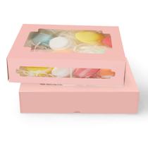 Caixas de biscoitos qiqee Auto-pop Pink para presente, 36 pacotes