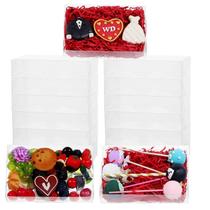 Caixas de biscoitos transparentes de plástico SLShepack 24 unidades 18x11x4cm com janela
