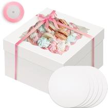 Caixas de bolo Bakepacker 36 unidades 30x30x20cm com janela e fita Caixas de bolo Bakepacker 36 unidades 30x30x20cm com janela e fita