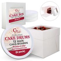 Caixas de bolo Cakebon Cake 30 cm redondas com janela branca (pacote com 6) Caixas de bolo Cakebon Cake 30 cm redondas com janela branca (pacote com 6)