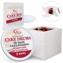 Caixas de bolo Cakebon Cake de 10 polegadas redondas brancas com janela, 1 pacote