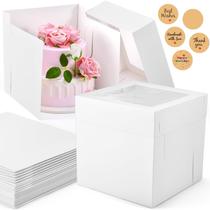 Caixas de bolo DOYIDE 12 unidades 25x25x25cm com janela de papelão branco