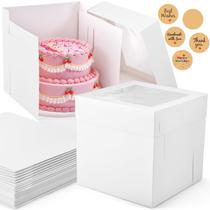 Caixas de bolo DOYIDE 12x12x12 polegadas com janela, 12 unidades brancas