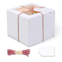 Caixas de bolo DOYIDE 20 unidades com janela de papelão branco de 15x15x12cm