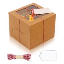 Caixas de bolo DOYIDE 20 unidades com janela de papelão marrom de 15x15x12cm