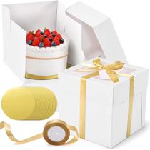 Caixas de bolo DOYIDE 24 unidades 20x20x20cm com janela e tábuas