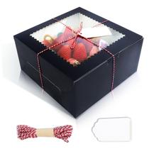 Caixas de bolo DOYIDE de 10 x 10 x 5 polegadas de papelão preto (20 unidades)