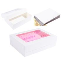 Caixas de bolo Huoshange 35,56 x 25,4 x 10,16 cm, pacote com 10 tábuas de bolo Caixas de bolo Huoshange 35,56 x 25,4 x 10,16 cm, pacote com 10 tábuas de bolo