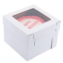 Caixas de bolo Huoshange Tall 14x14x12cm, pacote com 2 caixas de bolo com janela Kraft Caixas de bolo Huoshange Tall 14x14x12cm, pacote com 2 caixas de bolo com janela Kraft