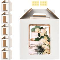 Caixas de bolo Hzzycaxli 35x35x35cm com janela, pacote com 5 unidades para Tier Cake Caixas de bolo Hzzycaxli 35x35x35cm com janela, pacote com 5 unidades para Tier Cake