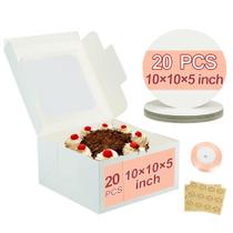 Caixas de bolo KGVZPT 25x25x13 cm com janela, pacote com 20 e 25 cm redondas Caixas de bolo KGVZPT 25x25x13 cm com janela, pacote com 20 e 25 cm redondas