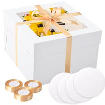 Caixas de bolo KPOSIYA 40 unidades 30x30x20cm com tábuas de bolo brancas Caixas de bolo KPOSIYA 40 unidades 30x30x20cm com tábuas de bolo brancas