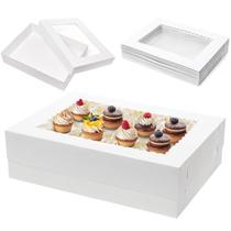 Caixas de bolo Mefleet, 10 unidades com janela de 19 x 14 x 5 polegadas para pastelaria
