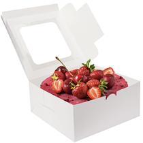 Caixas de bolo Moretoes 40 unidades brancas com janela 25,4 x 25,4 x 12,7 cm Caixas de bolo Moretoes 40 unidades brancas com janela 25,4 x 25,4 x 12,7 cm