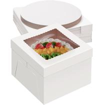 Caixas de bolo Packpal, pacote de 20 cm, com tábuas de bolo brancas
