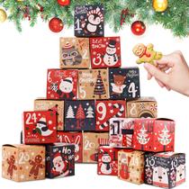 Caixas de calendário do advento de Natal LOKIPA 24 dias Kraft Paper