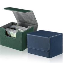 Caixas de cartas de baralho Weewooday Leather, tamanho grande, 2 caixas