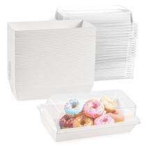 Caixas de charcutaria Leafiew, pacote com 50, 19 x 8,5 x 6,5 cm com tampas transparentes Caixas de charcutaria Leafiew, pacote com 50, 19 x 8,5 x 6,5 cm com tampas transparentes