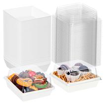 Caixas de charcutaria TEMLQPACK, pacote com 100 x 10 x 6,3 cm com tampas transparentes