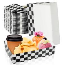 Caixas de comida Bacsboo Race Car Birthday Party 60 unidades quadriculadas