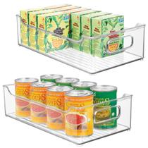 Caixas de contêineres de armazenamento MDesign Wide Plastic, pacote com 2 unidades transparentes Caixas de contêineres de armazenamento MDesign Wide Plastic, pacote com 2 unidades transparentes