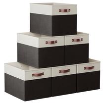 Caixas de cubo de armazenamento Ornavo Home Kallax 13x15x13cm, pacote com 6, branco/preto