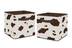 Caixas de cubo de armazenamento Sweet Jojo Designs Brown/Cream Cow Print Caixas de cubo de armazenamento Sweet Jojo Designs Brown/Cream Cow Print