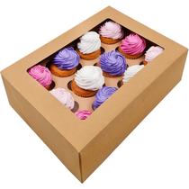 Caixas de cupcake BAKELUV Brown, 12 recipientes para cupcakes, pacote com 50