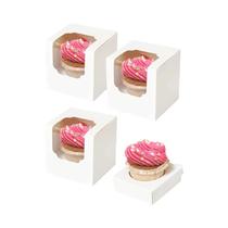 Caixas De Cupcake Cáqui 10 20 30 Unidades Com Janela Transparente E Inserto De Papel, Recipientes