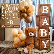Caixas de decoração Frigg Teddy Bear Baby Shower com 27 letras