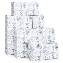 Caixas de doces de presente TecUnite Blue Floral Papel 7,62x7,62x7,62cm Caixas de doces de presente TecUnite Blue Floral Papel 7,62x7,62x7,62cm