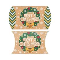 Caixas De Embalagem Para Doces E Biscoitos De Papel Kraft Feliz Natal 2024 10pcs Decoração De Festa