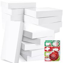 Caixas de embrulho Party Funny 18 brancas grandes com tampas e 80 adesivos Caixas de embrulho Party Funny 18 brancas grandes com tampas e 80 adesivos