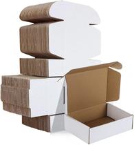 Caixas de envio HORLIMER 17,8 x 12,7 x 5,1 cm brancas de papelão ondulado, pacote com 50 Caixas de envio HORLIMER 17,8 x 12,7 x 5,1 cm brancas de papelão ondulado, pacote com 50