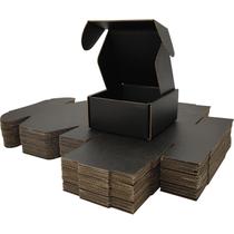 Caixas de envio Lmuze Small Black Cardboard 4x4x2in Pacote de 2