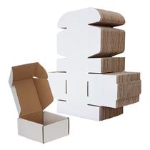 Caixas de envio RLAVBL 10 x 10 x 5 cm brancas onduladas, pacote com 100