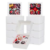 Caixas de guloseimas de padaria SLShepack, pacote 80, 10x10x5cm com janela
