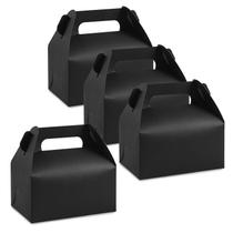 Caixas de guloseimas Lainrrew Gable, 30 peças de papel kraft preto, 16x10x8cm Caixas de guloseimas Lainrrew Gable, 30 peças de papel kraft preto, 16x10x8cm