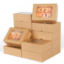 Caixas de guloseimas YEKTFS Gold Star Cookie 24 unidades 21x15x7 cm com janela Caixas de guloseimas YEKTFS Gold Star Cookie 24 unidades 21x15x7 cm com janela
